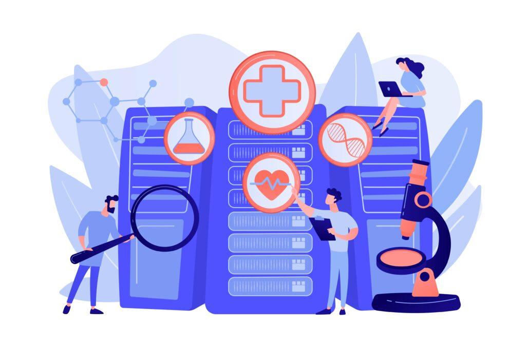 data healthcare concept vector illustration